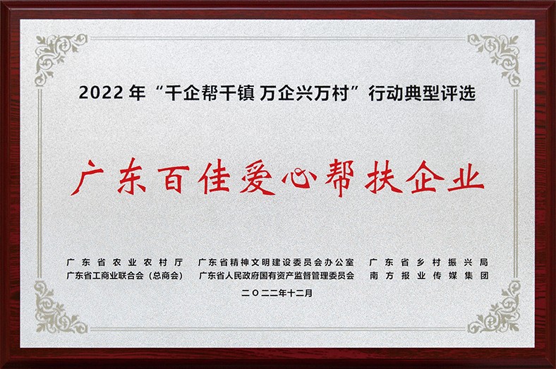 8月3日上午，東莞市舉行2023年“6·30”助力鄉(xiāng)村振興暨東莞慈善日活動(dòng)儀式。在活動(dòng)儀式上，宣讀了2022年廣東“千企幫千鎮(zhèn)、萬(wàn)企興萬(wàn)村”行動(dòng)典型東莞市入選企業(yè)和個(gè)人名單，我集團(tuán)慷慨解囊助力鄉(xiāng)村振興